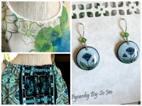 Blue and Green Queen Annes Lace Pysanky Eggshell Jewelry By So Jeo : pysanky pysanka ukrainian easter egg batik art eggshell jewelry pendants earrings drop dangle etched flowers gift women accessories accessory pendant necklace bail crystal finding sterling silver filled sojeo flowers celtic purple white red pink brown green purple orange cream burgundy magenta teal turqoise crows crow blue black so jeo art handmade